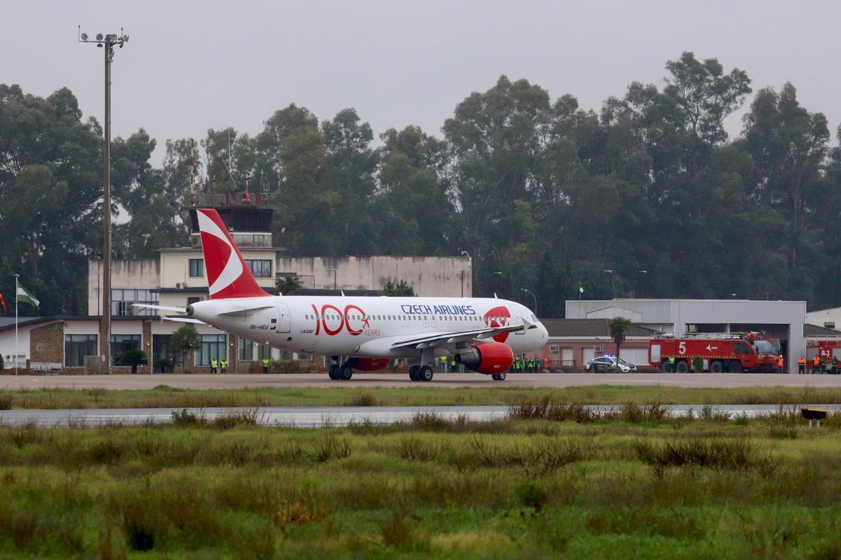 Un avión despega desde una pista del Aeropuerto de Córdoba.