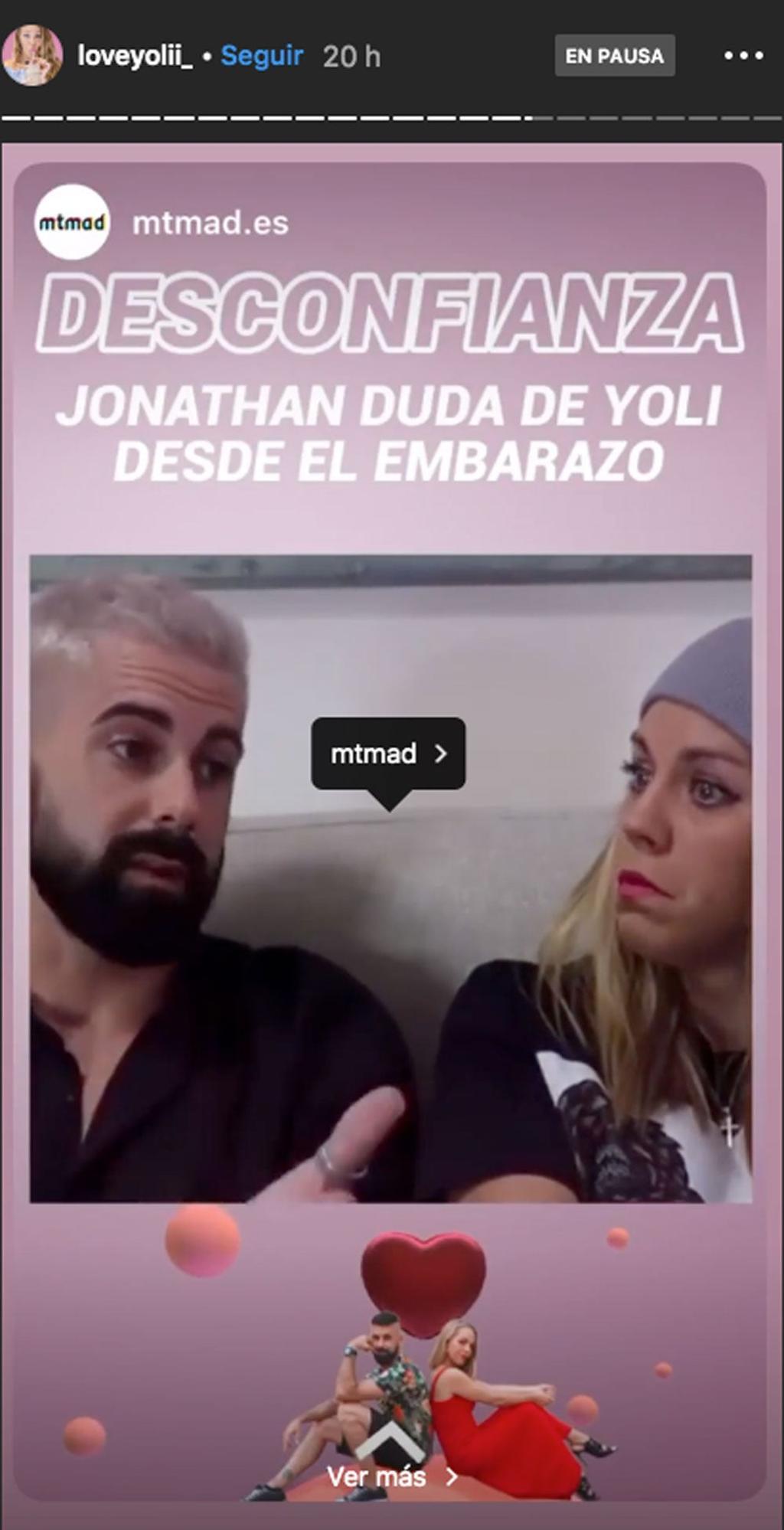 Instagram 'storie' de Yoli.