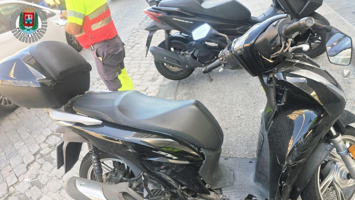 Moto accidentada.