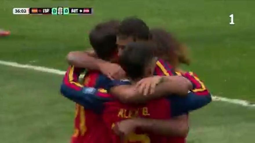 El gol de Oyarzabal a pase de Cucurella en el España -Austria del Mundial