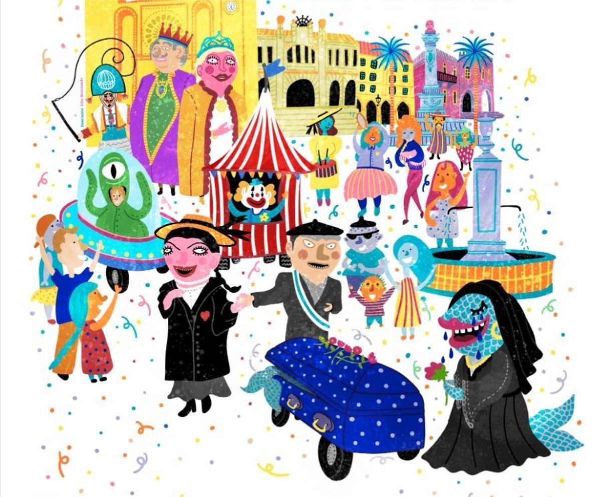 Imaxe que ilustra este ano o cartel do Entroido de Noia.