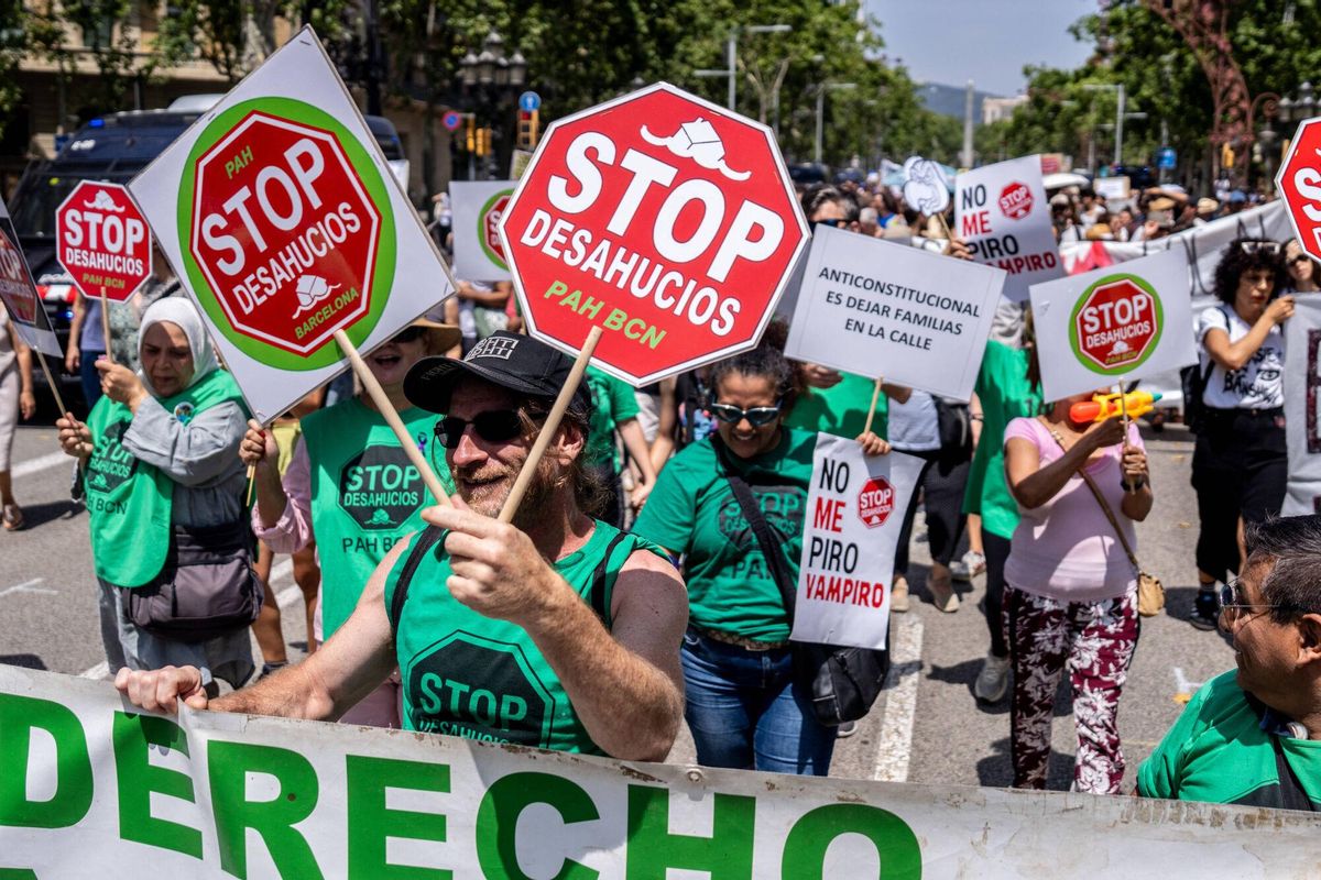 Manifestación en Barcelona por el decrecimiento turístico