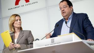 Los diputados de ERC en el Parlament Raquel Sans y Joan Ignasi Elena.