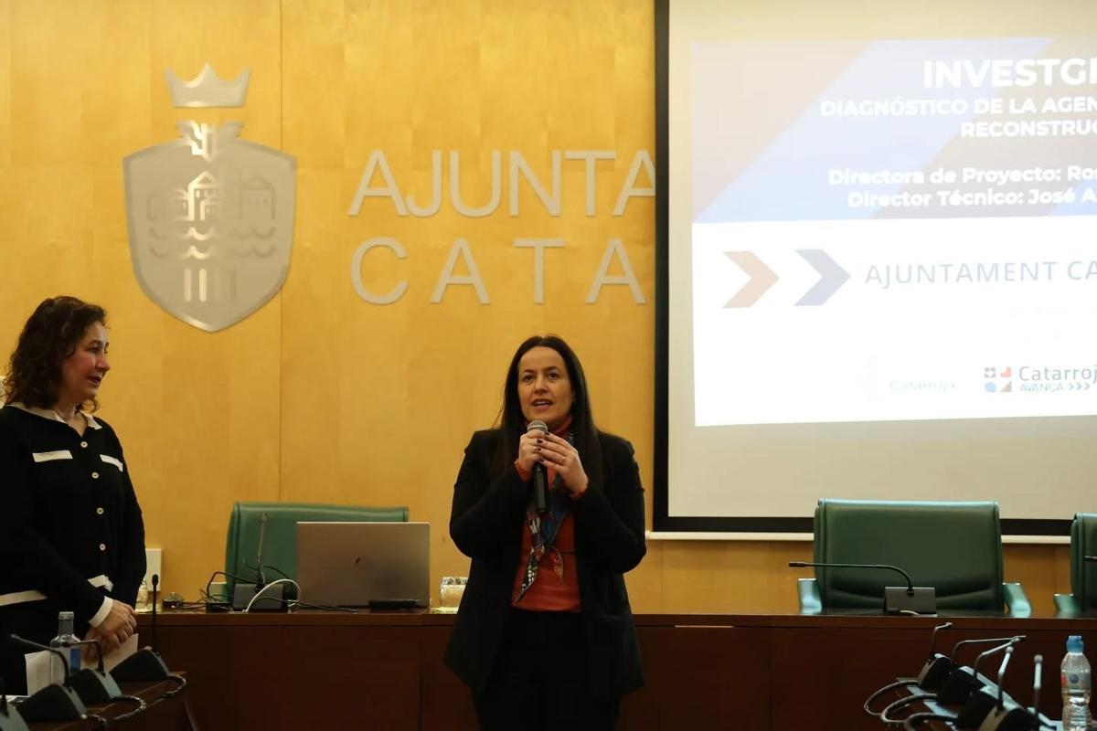 Lorena Silvent, alcaldesa de Catarroja, durante una sesión de la Agenda Urbana de la Reconstrucción.