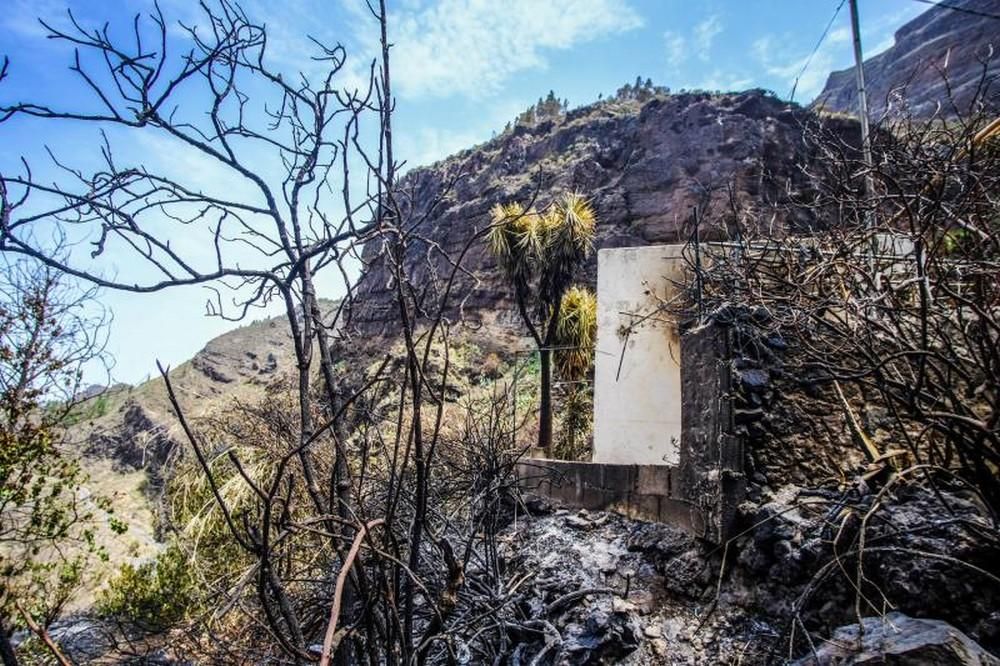 El fuego se ceba con una vivienda en El Sao (Agaete)