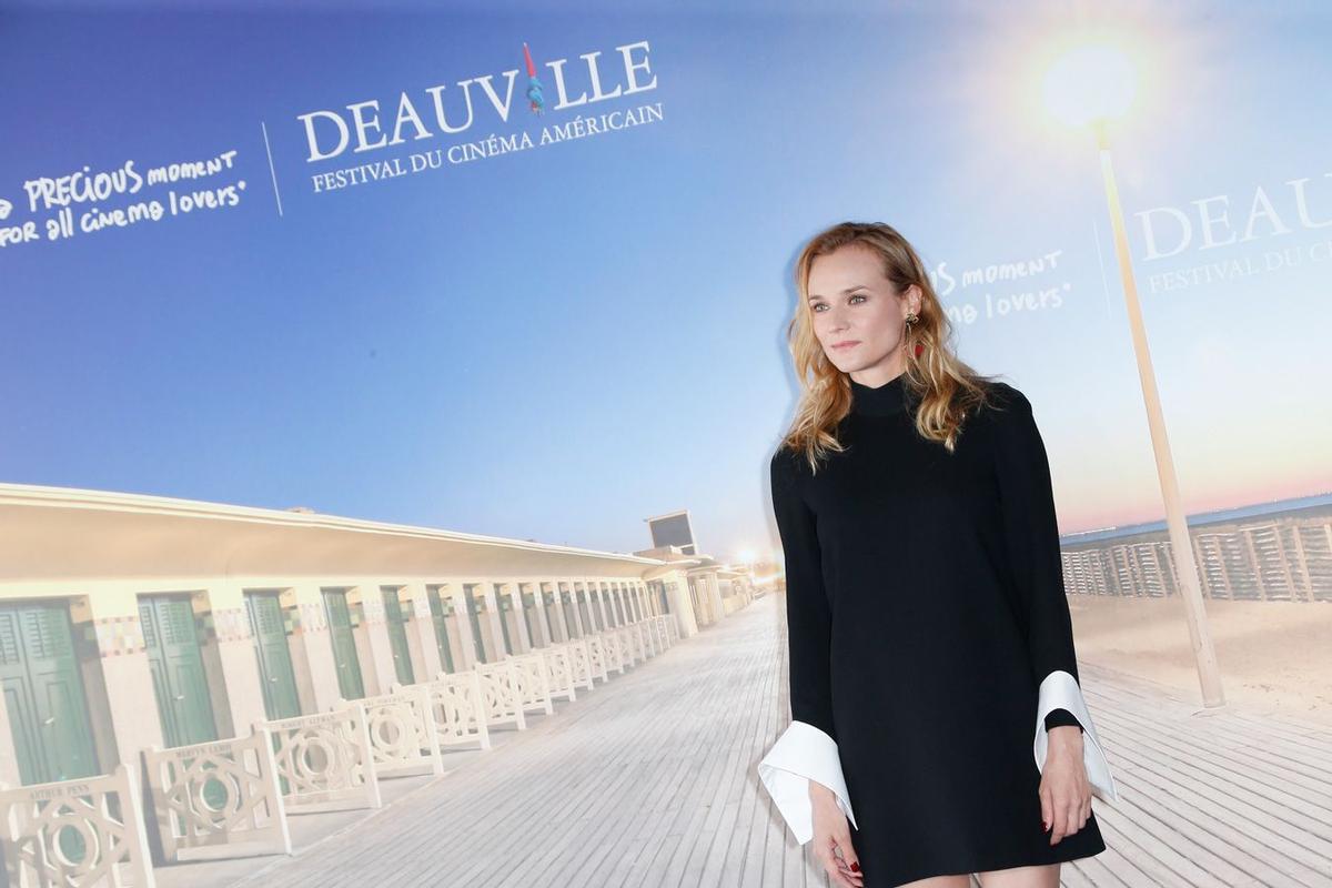 Diane Kruger con vestido negro en el American Film Festival de Deauville