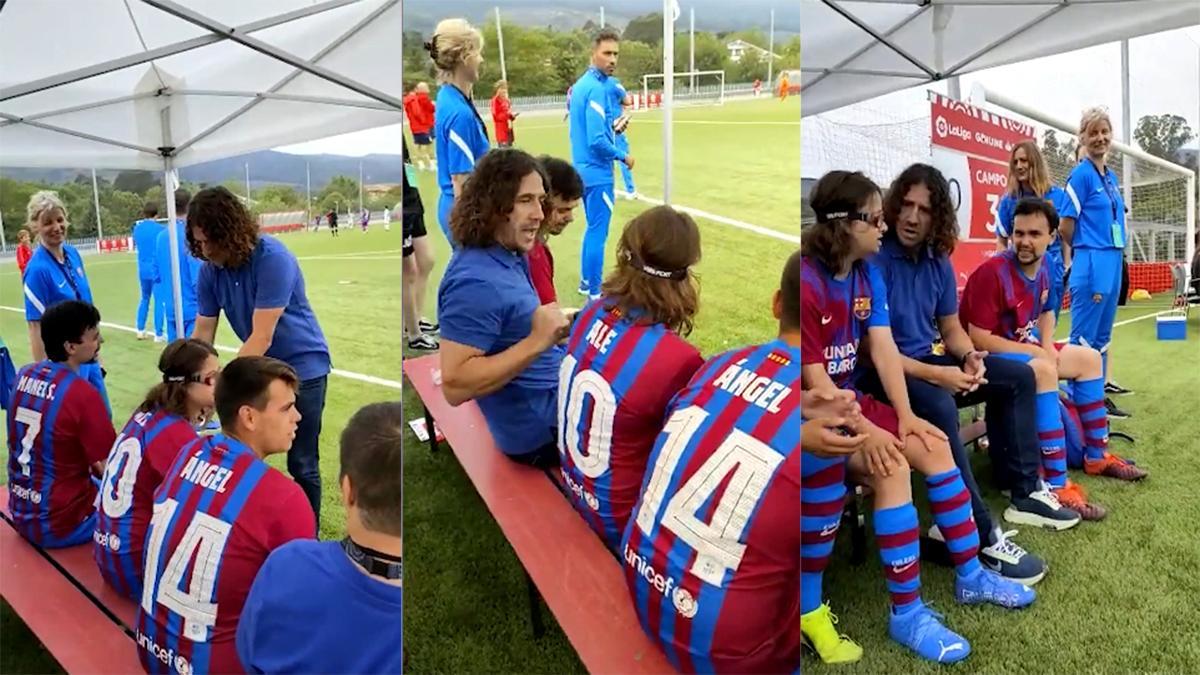 Puyol, presente con el equipo azulgrana en la LaLiga Genuine