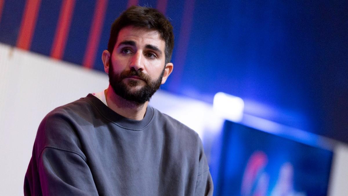 Ricky Rubio, en el acto de su presentación como nuevo jugador del Barça