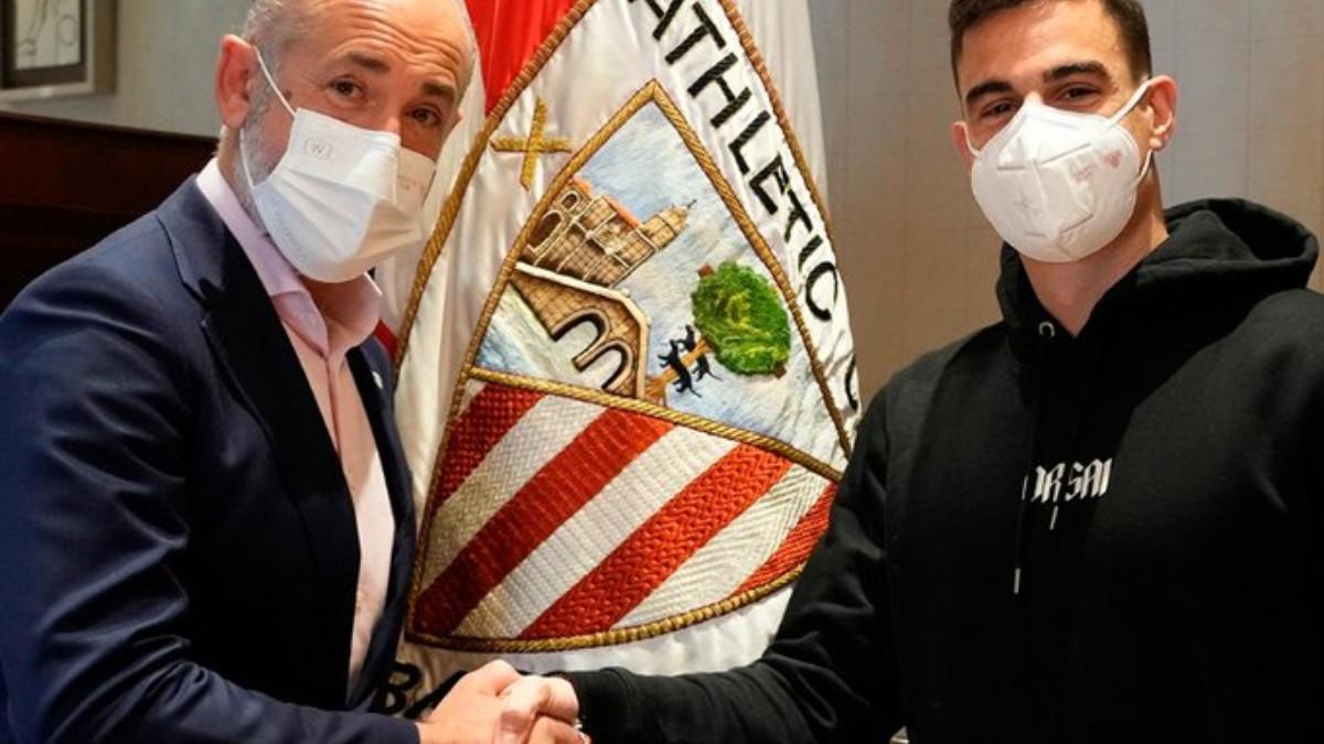 Dani García, con el presidente del Athletic, Aitor Elizegi