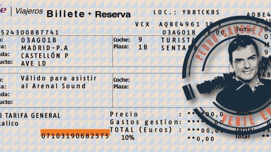 Billete de AVE para Sánchez de Nuevas Generaciones