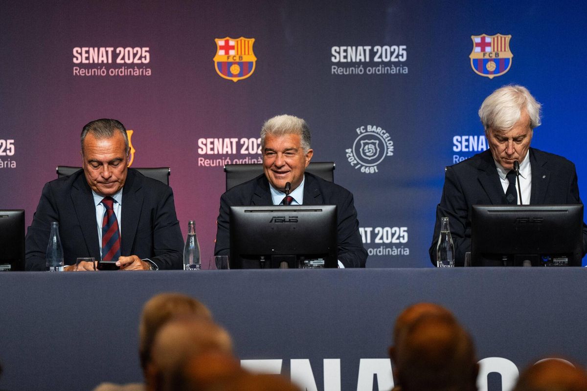 BARCELONA 18/06/2025 Deportes. Joan Laporta, presidente del Barça, hace balance de la temporada ante los senadores del club. FOTO de ZOWY VOETEN