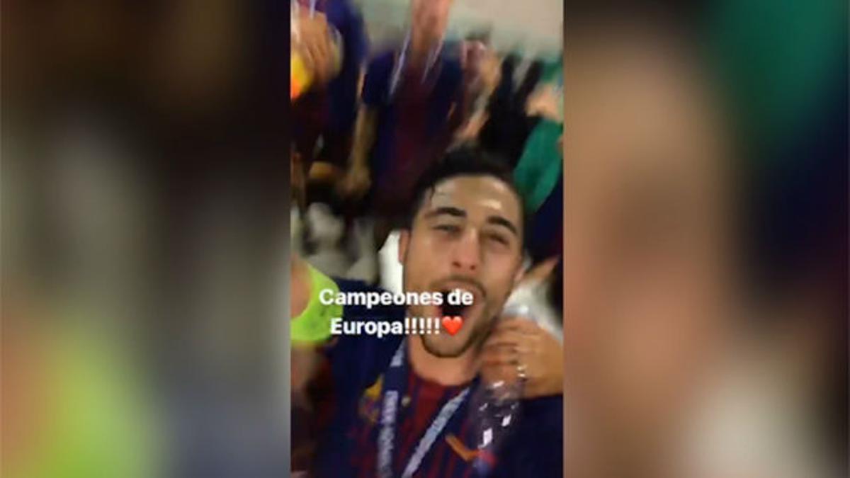 La emocionante celebración del Barça en el vestuario