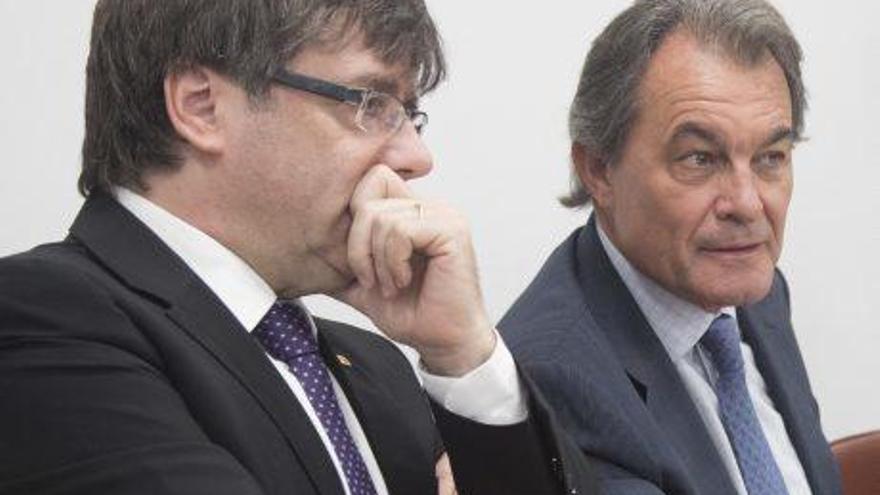 Carles Puigdemont i Artur Mas, dilluns passat