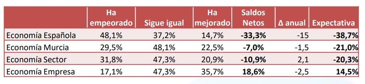 Evolución de la situación económica, según las respuestas de las empresas familiares encuestadas.