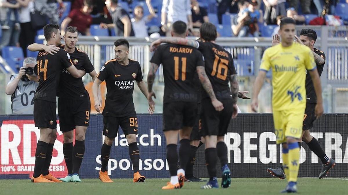 La Roma, pensando en el Liverpool, goleó al Chievo