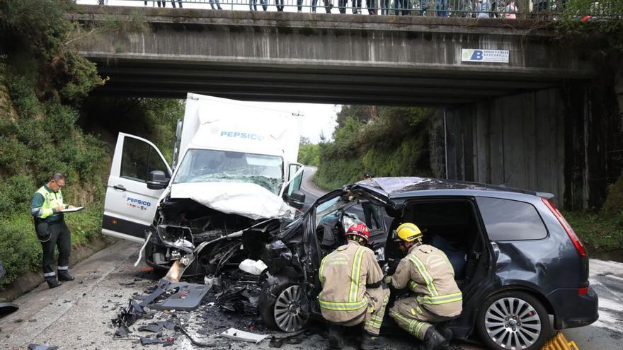 Accidente de tráfico mortal ocurrido en abril en el PO-510, en Salvaterra de Miño. |   // A. M.