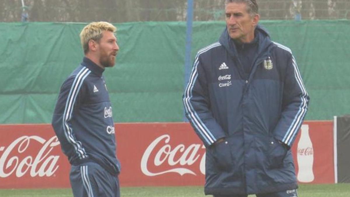 Messi y Bauza, en una imagen de archivo