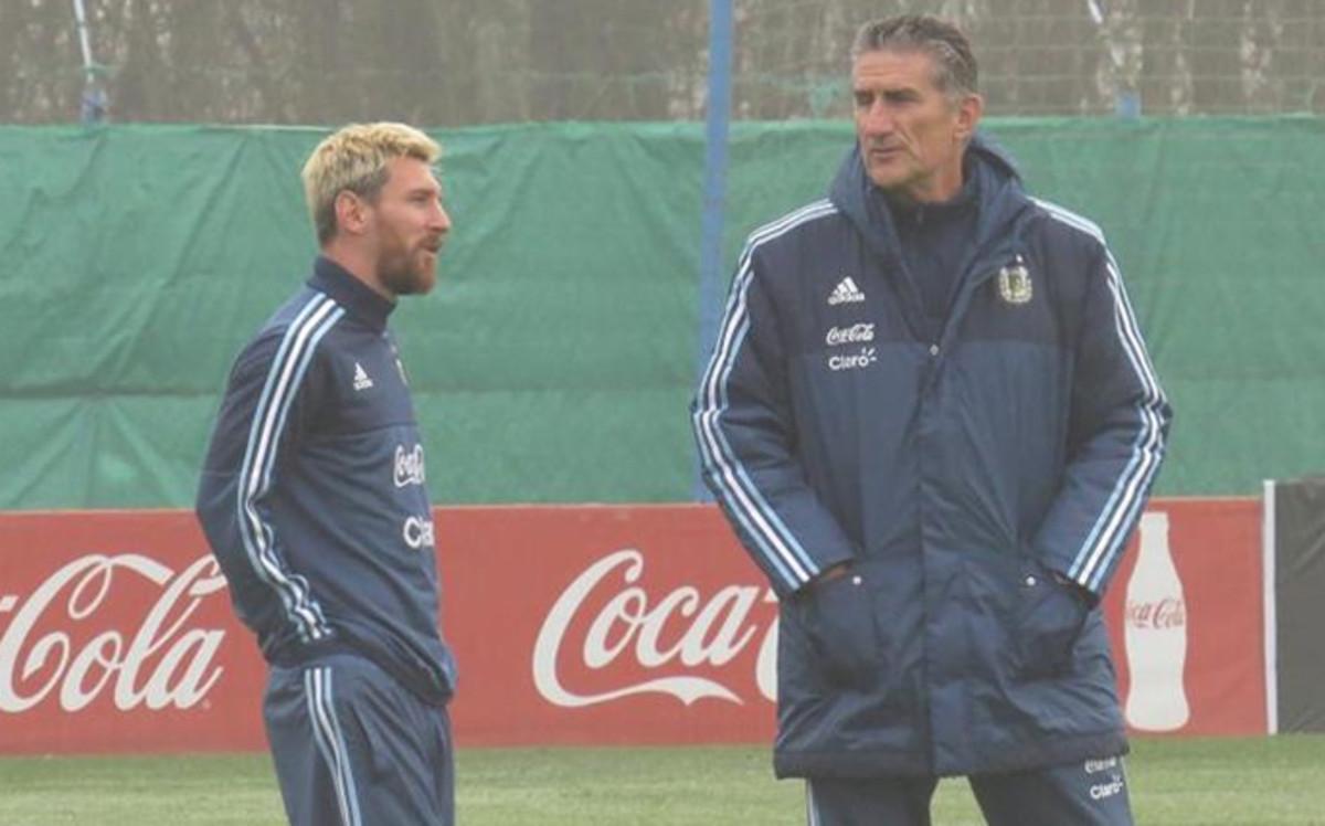 Messi y Bauza, en una imagen de archivo