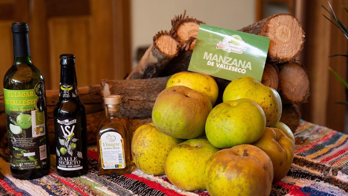 Manzana reineta de Valleseco y productos elaborados a partir de ella.