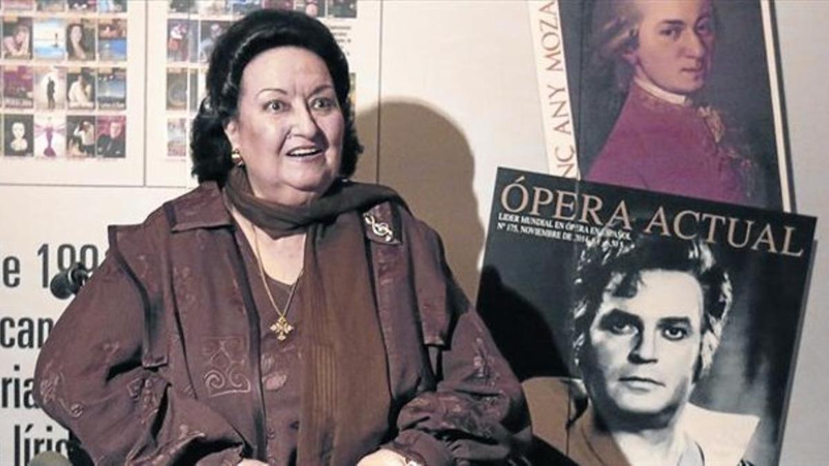 Montserrat Caballé, en el Cercle del Liceu, en los premios Ópera Actual.