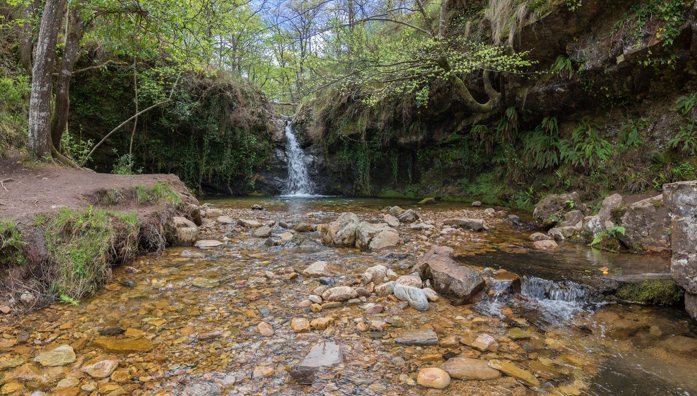 Imagen de una espectacular cascada en Lamiña.