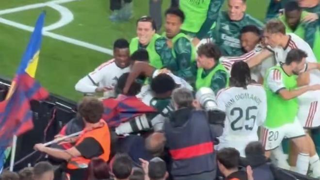 LaLiga tomará medidas por el objeto lanzado a Camavinga en la celebración del 1-2 definitivo del clásico