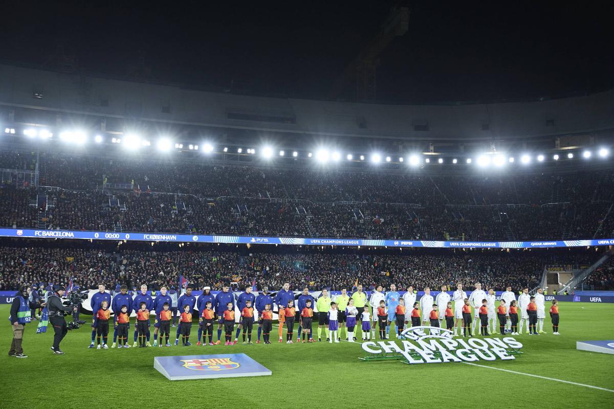 El Spotify Camp Nou, antes de un partido de Champions del FC Barcelona