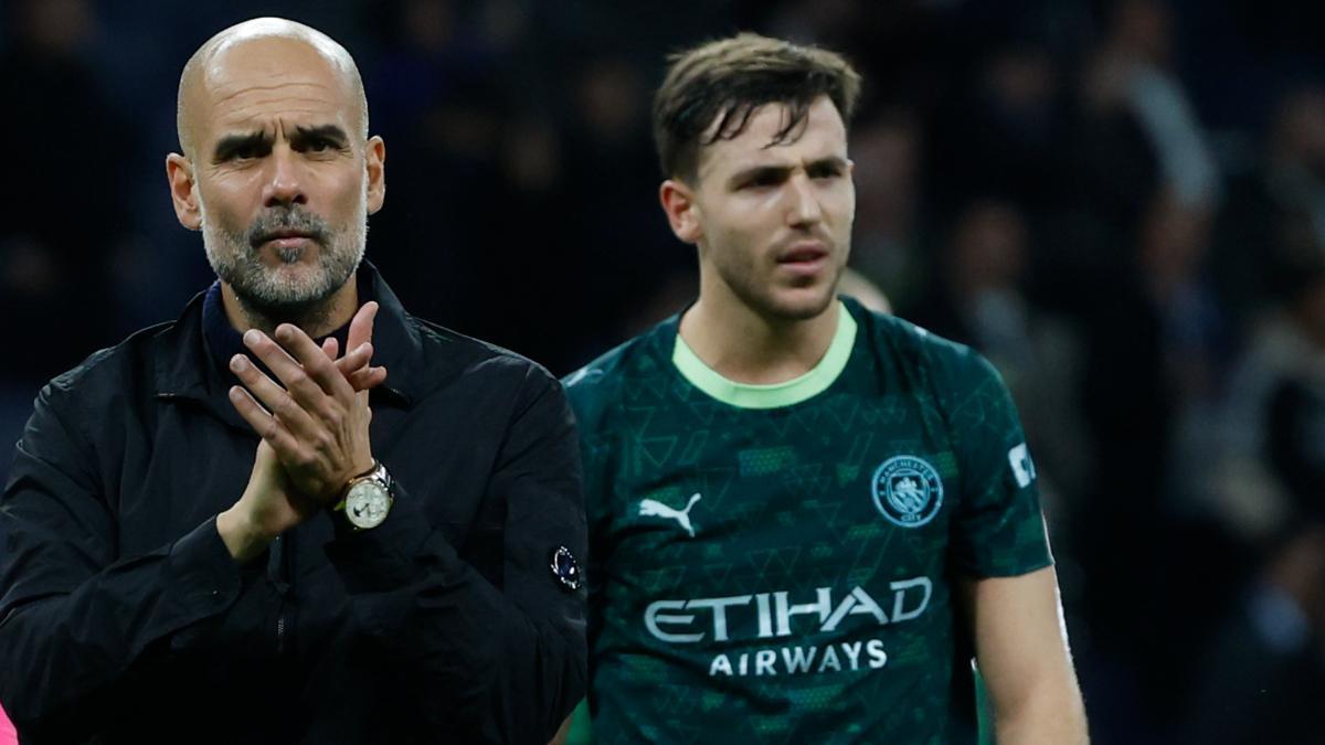 Nico González y Guardiola, en su etapa en el City