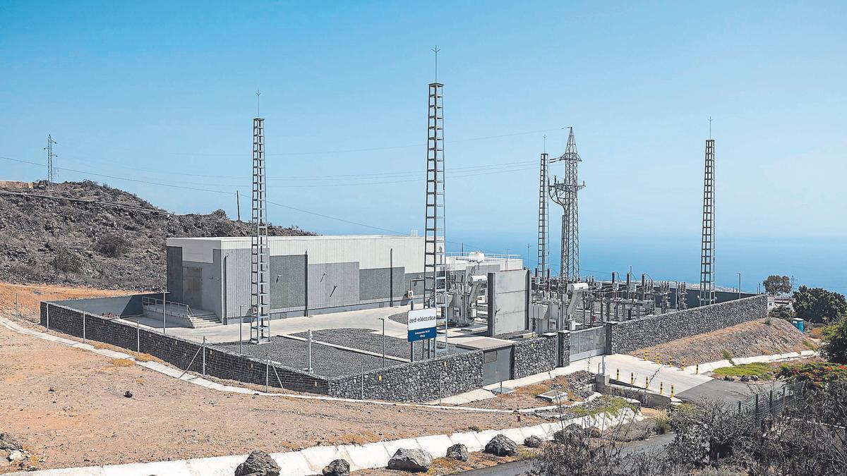 Imagen de la infraestructura de la subestación de Chío, en el municipio sureño de Tenerife.