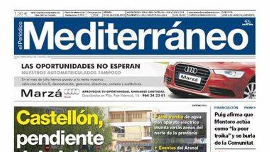 Castellón está pendiente del cielo, en la portada de Mediterráneo