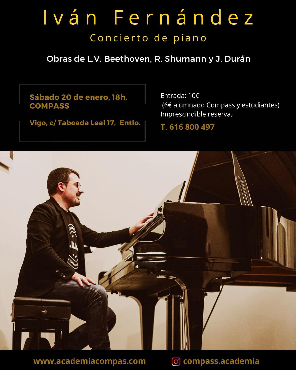 El pianista Iván Fernández ofrece un concierto esta tarde en Compass.