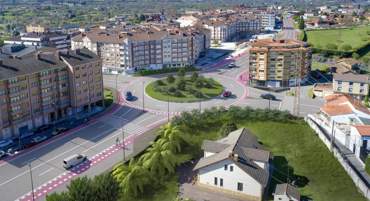 Recreación virtual de la glorieta de El Berrón. | A. S.