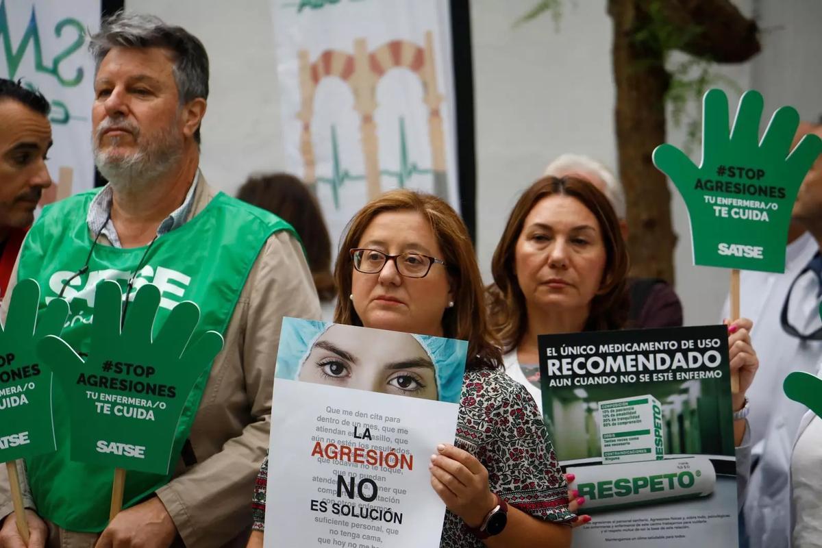 Protesta por agresión en un centro de salud.