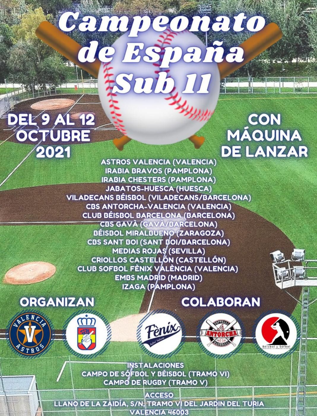 Cartel con los participantes en el Nacional de beisbol en el que participaron los Criollos Castellón