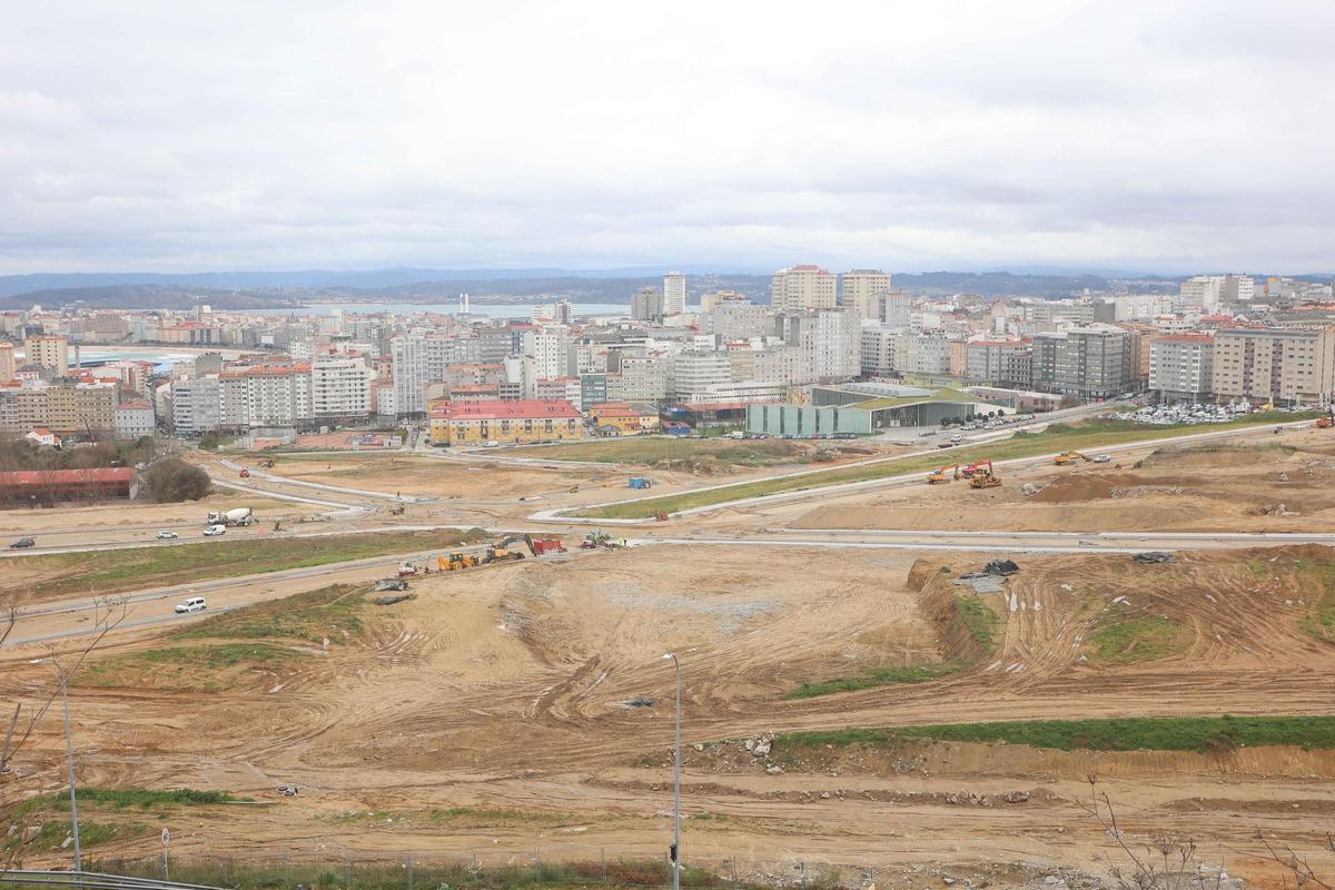 Obras de construcción del polígono urbanístico de Visma