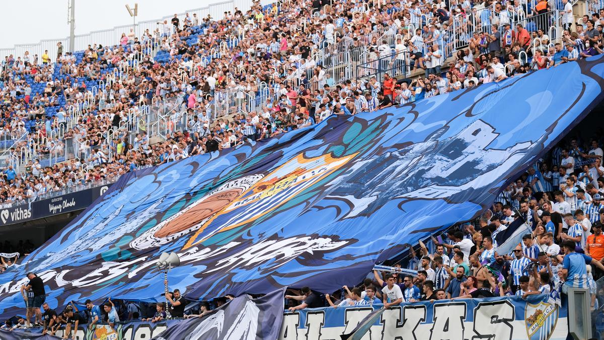 Imagen de un encuentro del curso pasado en La Rosaleda.