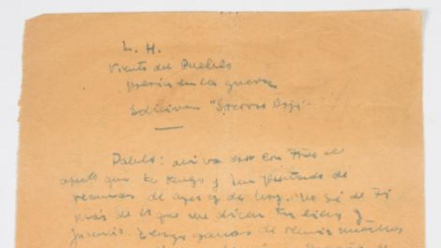 La supuesta carta de Miguel Hernández dirigida a Neruda que se reetiró de la subasta