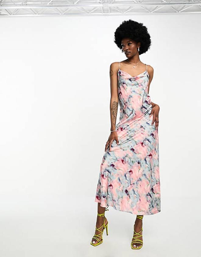 Vestido lencero con flores de Object Tall