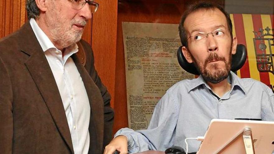 Els secretaris d&#039;organització d&#039;IU i Podem, Adolfo Barrena i Pablo Echenique