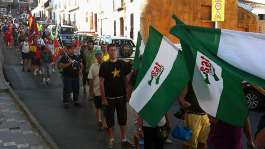 Comienzo de la marcha obrera, en Casabermeja.