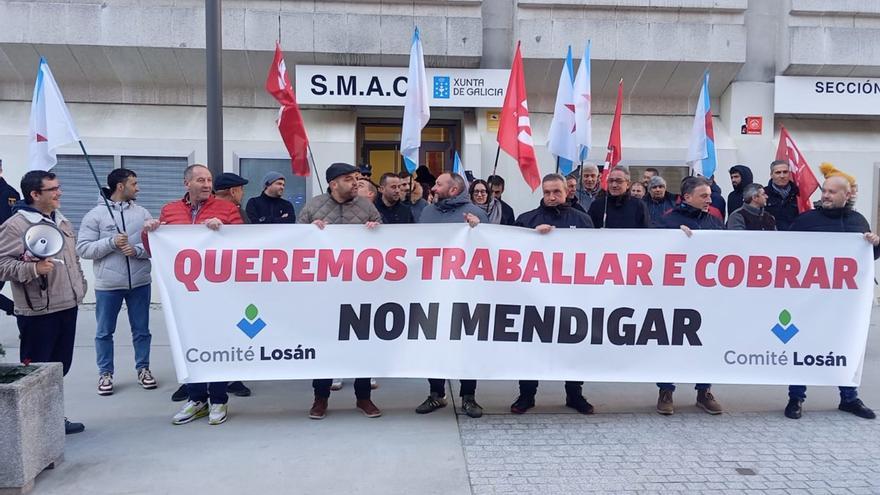Protesta de trabajadores del grupo Losán en A Coruña. | LOC