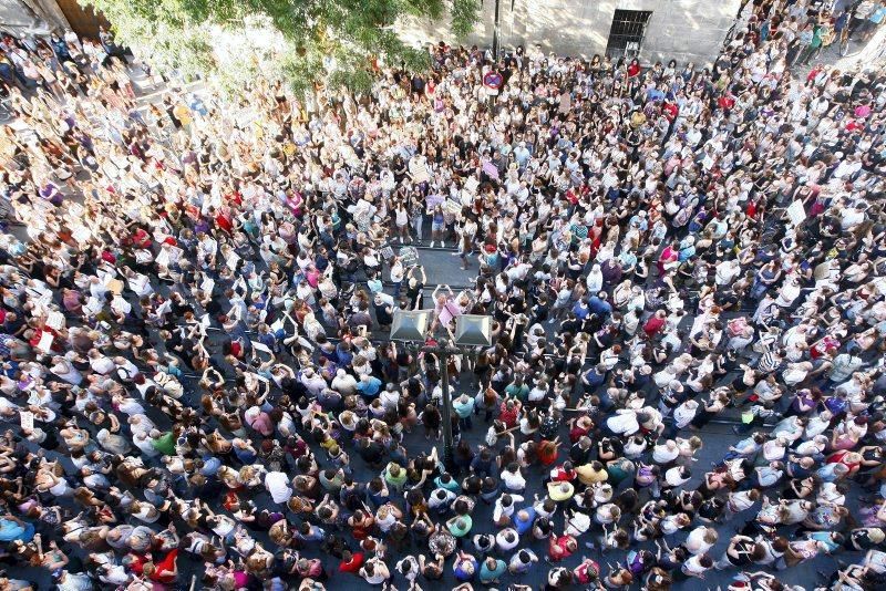 Manifestación contra la puesta en libertad de La Manada en Zaragoza