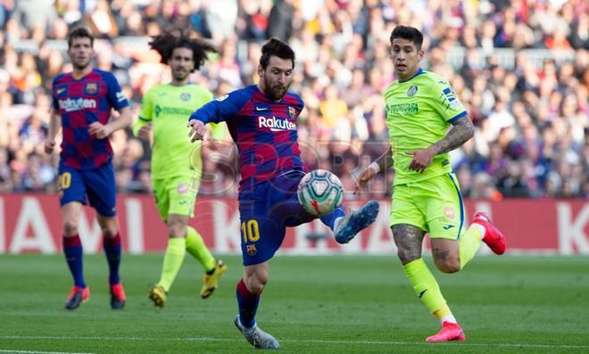 Las mejores imágenes del partido de LaLiga Santander entre el FC Barcelona y el Getafe disputado en el Camp Nou, Barcelona.