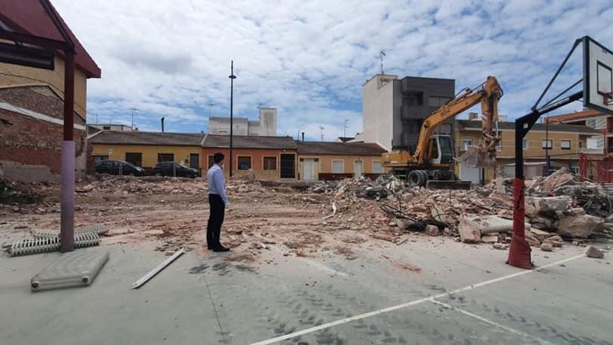 Imagen del inicio de las obras de ampliación y remodelación del Colegio de Algorfa