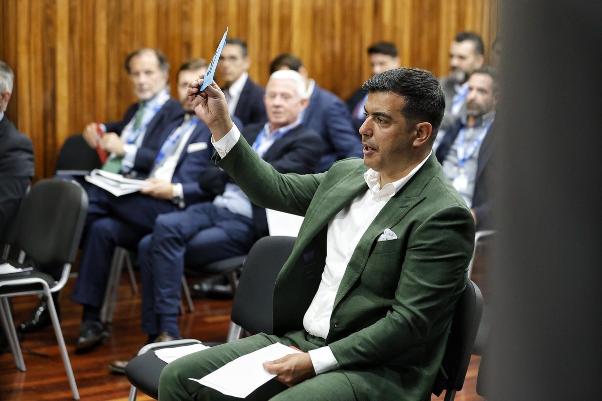 Rayco García, durante la junta Extraordinaria de Febrero.