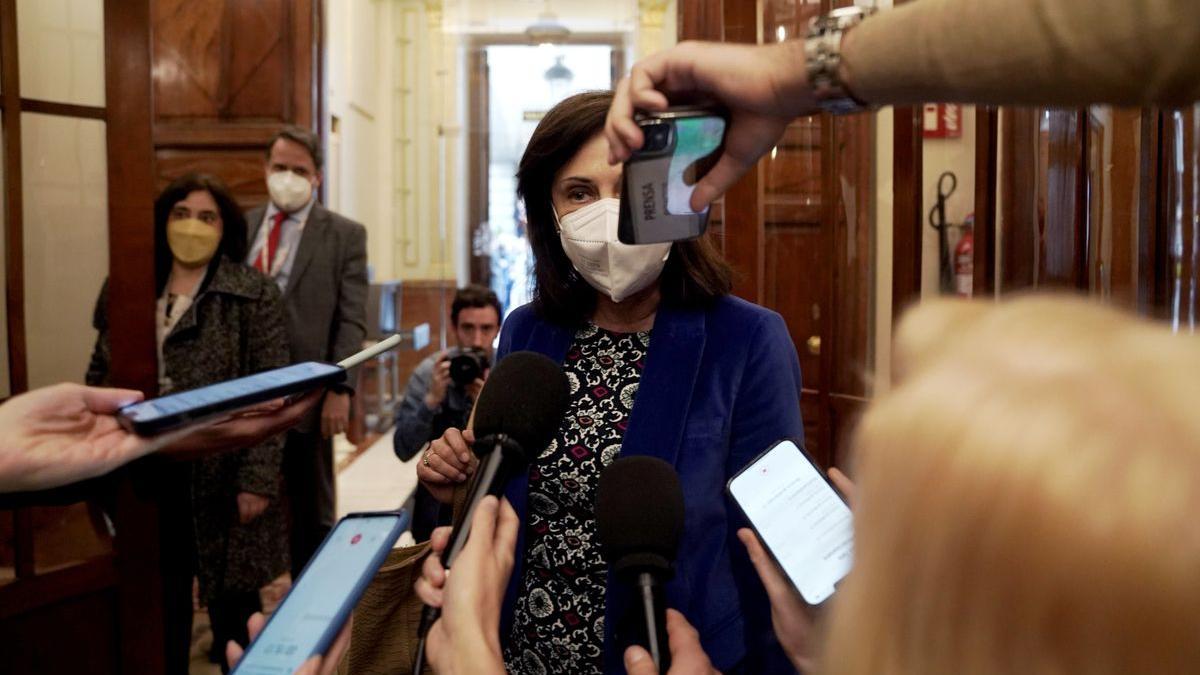 Margarita Robles durante la sesión de control al Gobierno.