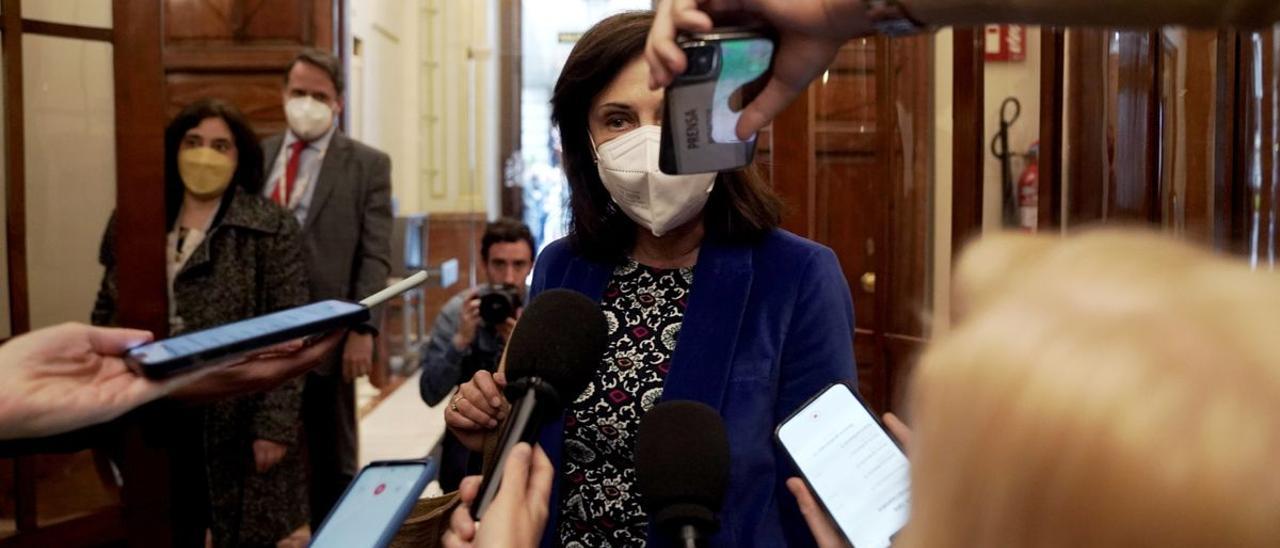 Margarita Robles durante la sesión de control al Gobierno.