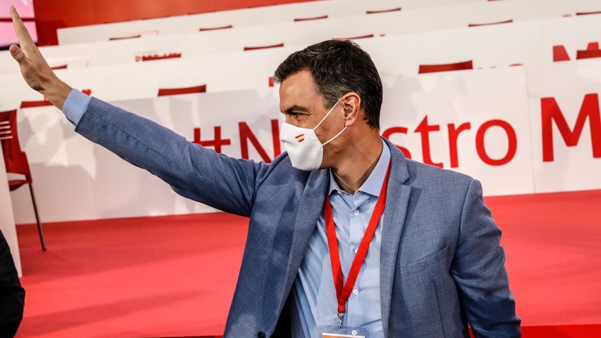 El president espanyol i secretari general del PSOE, Pedro Sánchez, al congrés del partit a Extremadura