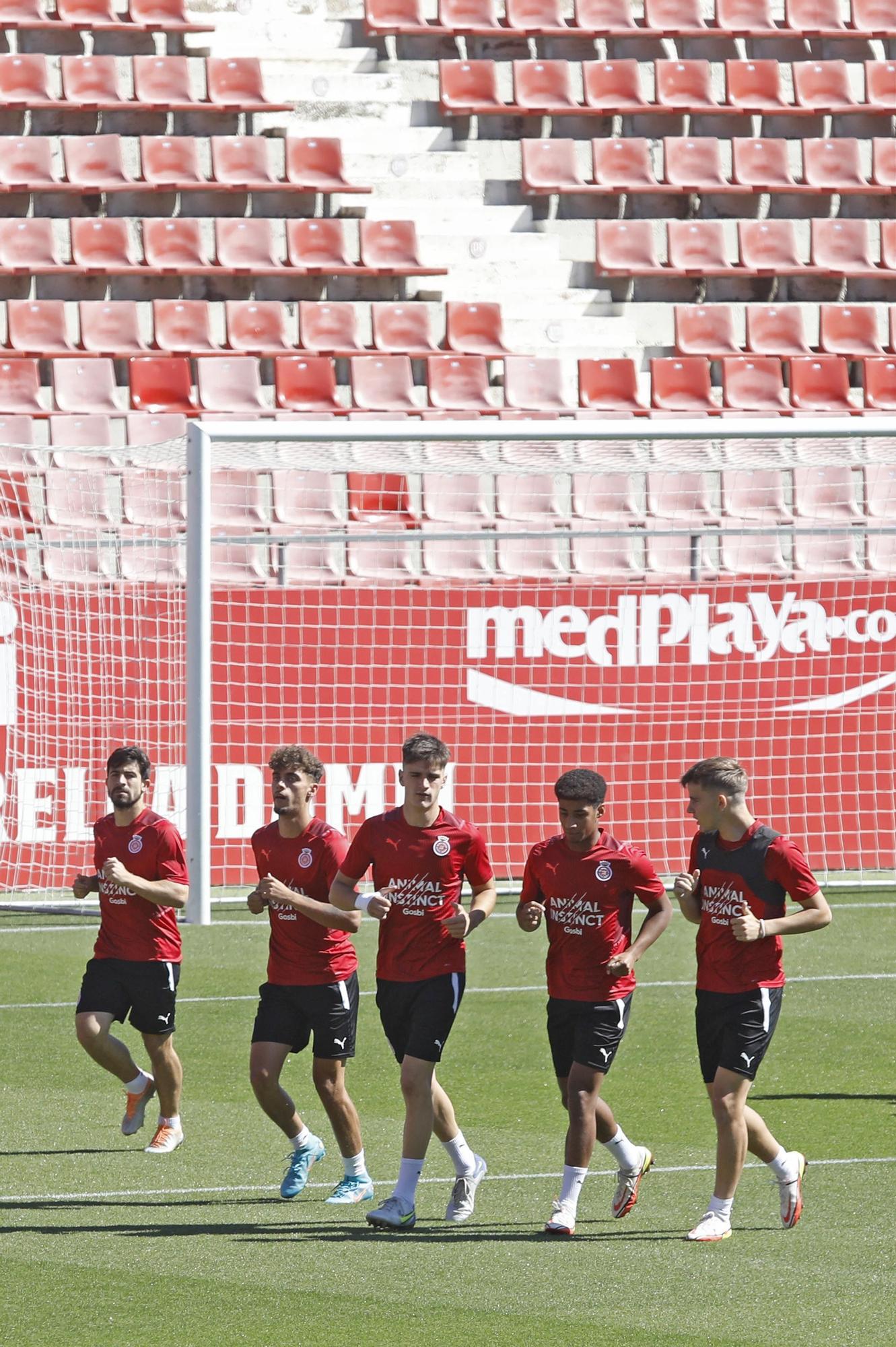 Entrenament a Montilivi abans del partit contra el Tenerife