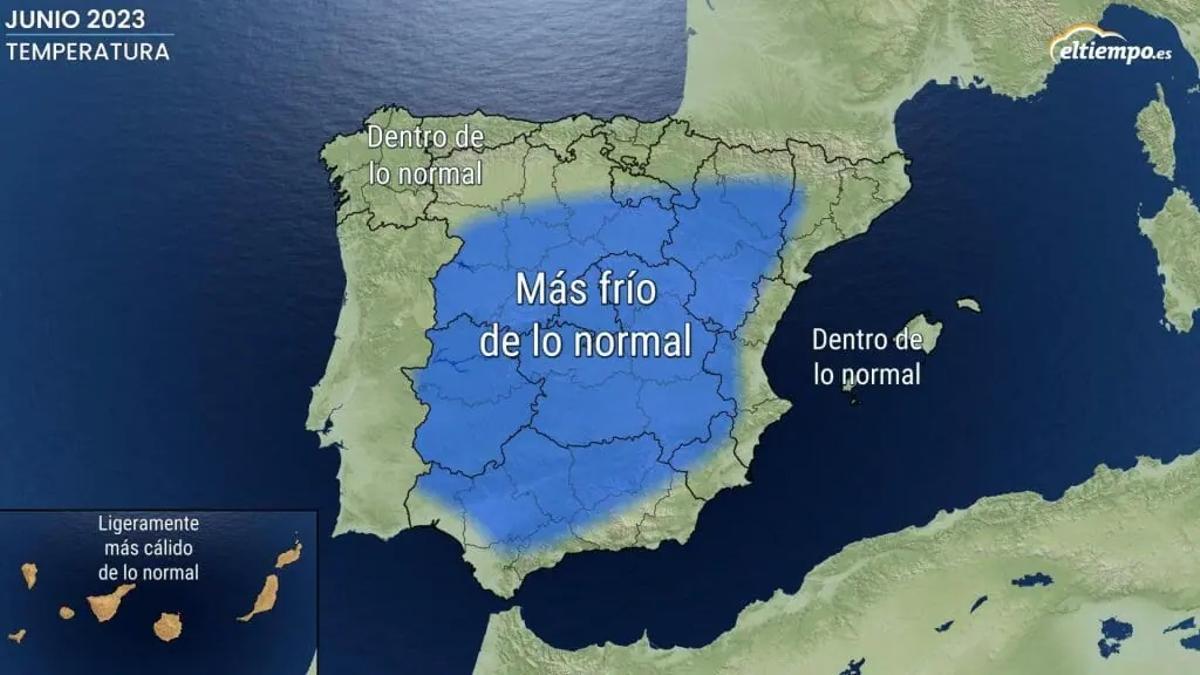 Previsión para el mes de junio en cuanto a temperaturas